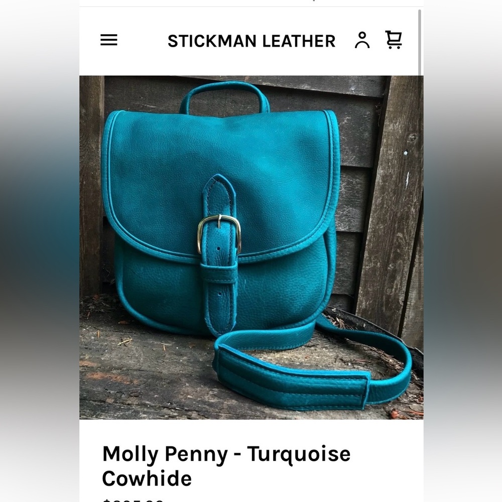 Stickman Leather Molly Penny Turquoise Cowhide